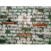 3 Adet Dekoratif Ahşap Halatlı Duvar Rafı - 1