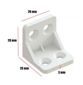 Mobilya Dolap Köşe Bağlantı Sabitleme L Gönye 28x28x28 mm Beyaz (10 ADET) - 2
