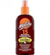 Malibu Güneş Koruyucu Bronzlaştırıcı Yağ+Hindistan Cevizi Yağı SPF15 200ml - 1