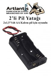 2 Li Pil Yatağı Deney 1 Adet Ve 2 Adet 1.5v Pil 1 Paket Pil Yuvası Pil Kutusu Aa Kalem Kalın Pil 2x1,5 Volt Yaylı Pil Yuvası - 2