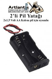 2 Li Pil Yatağı Deney 1 Adet Ve 2 Adet 1.5v Pil 1 Paket Pil Yuvası Pil Kutusu Aa Kalem Kalın Pil 2x1,5 Volt Yaylı Pil Yuvası - 5