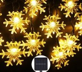 Solar 30Led Ampül 4Mt 8 Mod Güneş Enerjili Dış Bahçe Aydınlatma Dekorasyon Kartanesi Sıcak beyaz - 1