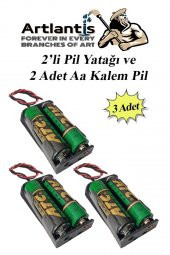 2 Li Pil Yatağı Deney 3 Adet Ve 6 Adet 1.5v Pil 1 Paket Pil Yuvası Pil Kutusu Aa Kalem Kalın Pil 2x1,5 Volt Yaylı Pil Yuvası - 1