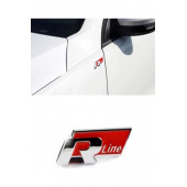 VOLKSWAGEN R LİNE ARKA BAGAJ METAL LOGO (KIRMIZI-GÜMÜŞ) - 4