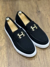 KB-027 Bağcıksız Siyah Süet H Günlük Erkek Ayakkabı thumbnail 2