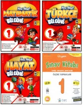 Kırmızı Beyaz+Üçgen 1. Sınıf 2. Dönem Matematik+Türkçe+Hayat Bilg.+Tüm Dersler Sınav Kitabı 4 Kitap - 1