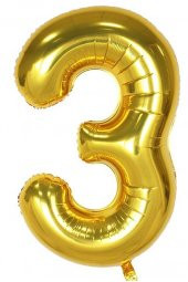 Beysüs Rakam Folyo Balon Gold 3 Rakam 40 İnç - 1
