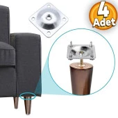 Mobilya Masa Baza Zigon Sehpa Ayağı Metal Bağlantı Aparatı M8 Civatalı Düz Ayak Tabanı (4 ADET) - 1