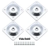 Mobilya Masa Baza Zigon Sehpa Ayağı Metal Bağlantı Aparatı M8 Civatalı Düz Ayak Tabanı (4 ADET) - 2
