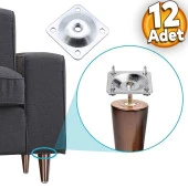 Mobilya Masa Baza Zigon Sehpa Ayağı Metal Bağlantı Aparatı M8 Civatalı Düz Ayak Tabanı (12 ADET) - 1