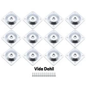 Mobilya Masa Baza Zigon Sehpa Ayağı Metal Bağlantı Aparatı M8 Civatalı Düz Ayak Tabanı (12 ADET) - 2