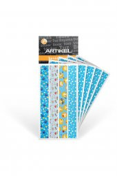 Washi Desenli Bant, Renkli Bant, Dekoratif Desen Bant,Washitape Sticker (14 mm - 2.4 mt) -037 - 3