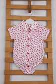 Babyhola Çapa Desen Kısa Kol Poplin Erkek Bebek Gömlek Çıtçıtlı Badi 3503 - 3