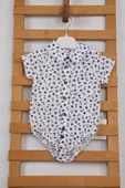 Babyhola Çapa Desen Kısa Kol Poplin Erkek Bebek Gömlek Çıtçıtlı Badi 3503 - 1