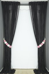 DÜZ İP  MODEL 190 Cm EN 280 Cm BOY ANTRASİT RENK HAZIR İP PERDE - 8