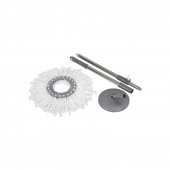 Elmop Döner Başlıklı Yedek Mop Seti - Mikrofiber Mop + Teleskobik Sap - 2