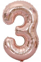 Beysüs Rakam Folyo Balon Rosegold 3 Rakam 40 İnç - 1