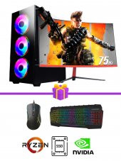 RAMTECH FULLFORCE FF238 Ryzen5 5600G 32GB RAM 128GB SSD 500GB HDD GTX1650/4GB 23,6 OYUNCU MASAÜSTÜ BİLGİSAYAR - 1