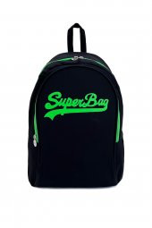 Superbag Sırt Çantası Siyah&Fosforlu Yeşil - 1