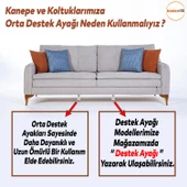 Mobilya Baza Kanepe Koltuk Çekyat Yükseltme Ayağı M8 Ince Diş Beyaz Metal Ayakları 12 Cm 4 Adet - 3
