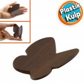 Mobilya Çekmece Dolap Kapak Kulpu KulbuÇocuk Bebek Genç Odası Plastik Koyu Ceviz Kulp 32 mm thumbnail 1