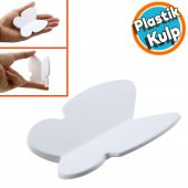 Mobilya Çekmece Dolap Kapak Kulpu Kulbu  Çocuk Bebek Genç Odası Plastik Mat Beyaz Kulp 32 mm - 1