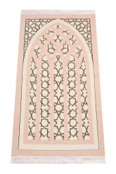 Yıldız Desenli Şönil Seccade - Krem thumbnail 1