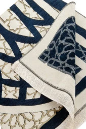 Yıldız Desenli Şönil Seccade - Lacivert thumbnail 3