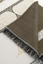 Kabe Kapısı Desenli Şönil Seccade - Beyaz thumbnail 3