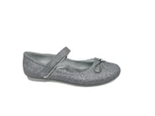 Zerhan 100 Kız Bebek Çocuk Gri Simli Fiyonklu Cırtlı Babet thumbnail 1