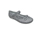 Zerhan 100 Kız Bebek Çocuk Gri Simli Fiyonklu Cırtlı Babet thumbnail 2