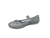 Zerhan 100 Kız Bebek Çocuk Gri Simli Fiyonklu Cırtlı Babet thumbnail 3