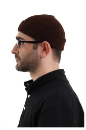 Orlon Katlamalı Takke - Kahverengi thumbnail 5