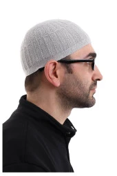 Bambu Namaz Takkesi - Gri - 4