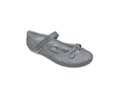 Zerhan 100 Kız Bebek Çocuk Gri Simli Fiyonklu Cırtlı Babet thumbnail 4