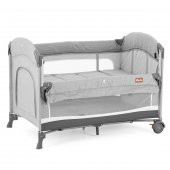 Gulz Omega Anne Yanı Sallanır Cibinlikli Oyun Parkı Bebek Beşik 70x110 cm + Pamuk Yatak Dark Grey - 2
