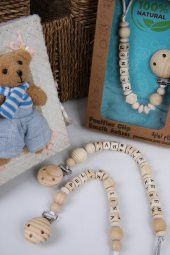 Babyhola Anneler Günü Özel İsimli Hediyelik Ahşap Emzik Askısı 5035 - 4