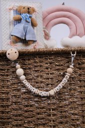 Babyhola Anneler Günü Özel İsimli Hediyelik Ahşap Emzik Askısı 5035 - 7