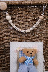 Babyhola Anneler Günü Özel İsimli Hediyelik Ahşap Emzik Askısı 5035 - 8