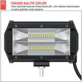 Dc 9-30V Su Geçirmez Çift Sıra 24 LED Off Road Spot Lambası 72W AA142 - 5