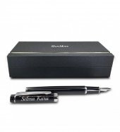 Kişiye Özel Scrikss Özel Kutulu Siyah Krom Dolma Kalem HK2224 - 6