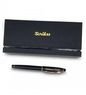 Kişiye Özel Scrikss Özel Kutulu Mat Siyah Altın Dolma Kalem HK2223 - 2