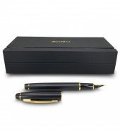 Scrikss Mat Siyah Özel Kutulu Altın Dolma Kalem HK2220 - 3