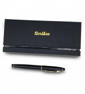 Scrikss Mat Siyah Özel Kutulu Altın Dolma Kalem HK2220 - 6