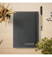 Kişiye Özel Siyah VIP Hediyelik Set - 15x21 Yaldız Kenar Not Defteri - Metal Roller Kalem HK2065 - 1