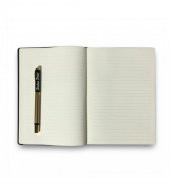 Kişiye Özel Siyah VIP Hediyelik Set - 15x21 Yaldız Kenar Not Defteri - Metal Roller Kalem HK2065 - 5