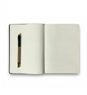 Siyah VIP Hediyelik Set - 15x21 Yaldız Kenar Not Defteri - Metal Roller Kalem HK2063 - 5