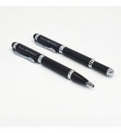 Kişiye Özel Siyah Metal Roller & Tükenmez Kalem Seti - 1