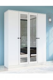 Metalia Gm 053 Hayal 4 Kapılı Aynalı Düğme Kulplu Gardırop - 1