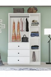 Metalia Gm 310 Ece Lüx 3 Kapı 3 Çekmeceli Aynalı Düğme Kulplu Gardırop thumbnail 3